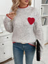 'Orinthia' Stitched Heart Knit Sweater - Celes Fashion